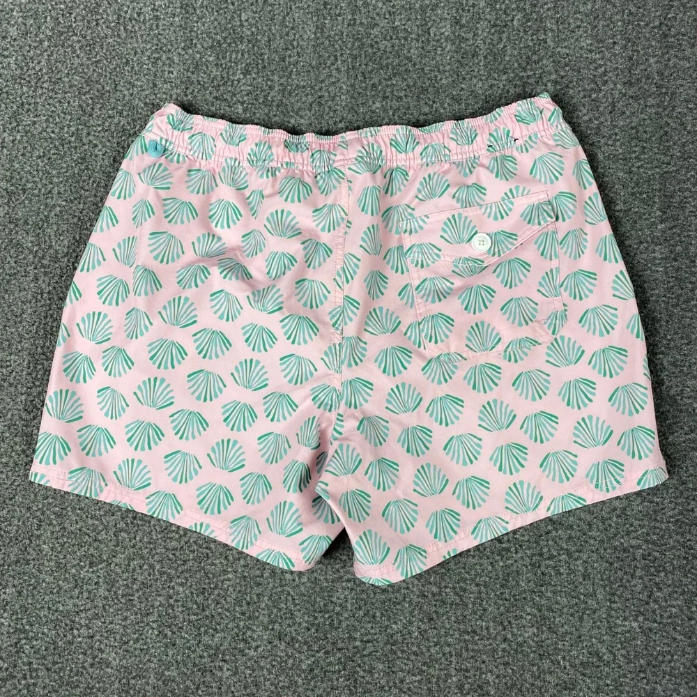 J.Crew Mens Swim Trunks Large Pink Seashell Flex Swimwear‎ BW492 Beach Pool